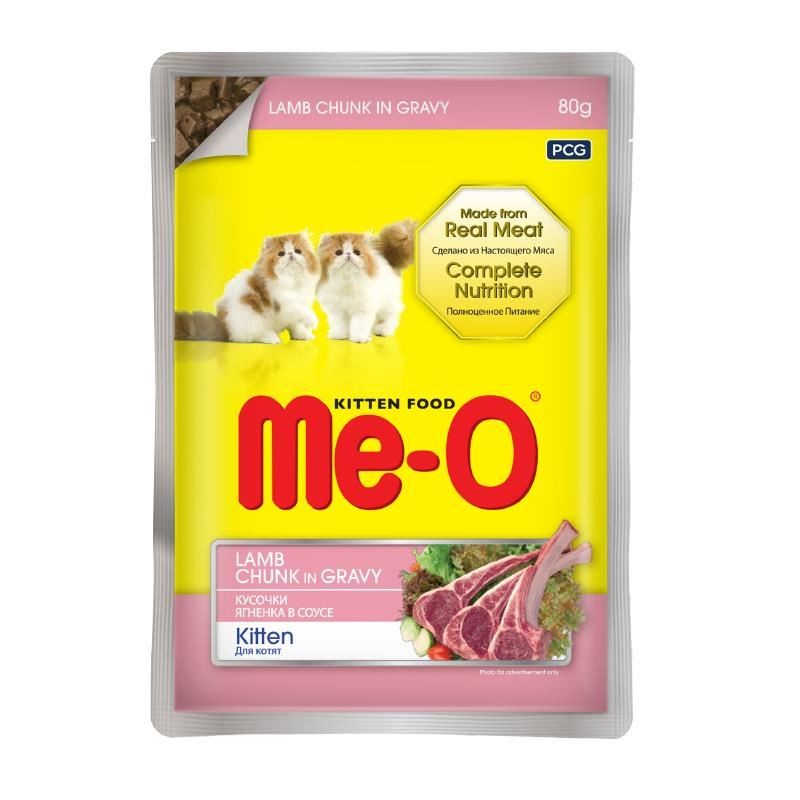 ME-O KİTTEN KUZU ETLİ KEDİ YAŞ MAMA POUNCH 80GR