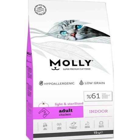 MOLLY STERİL TAVUK KEDİ MAMASI 15 KG