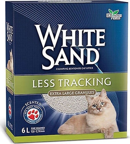 WHITE SAND LESS TRACKING 0,5-2,70MM 6LT KEDİ KUMU (KUTU)