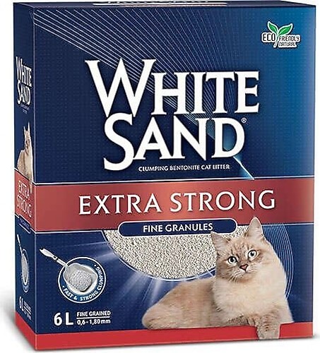 WHITE SAND EXTRA STRONG 0,5-1,80MM 6LT KEDİ KUMU (KUTU)