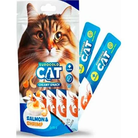 EUROGOLD CAT SIVI KEDİ ÖDÜLÜ SOMON-KARİDES 5X15GR