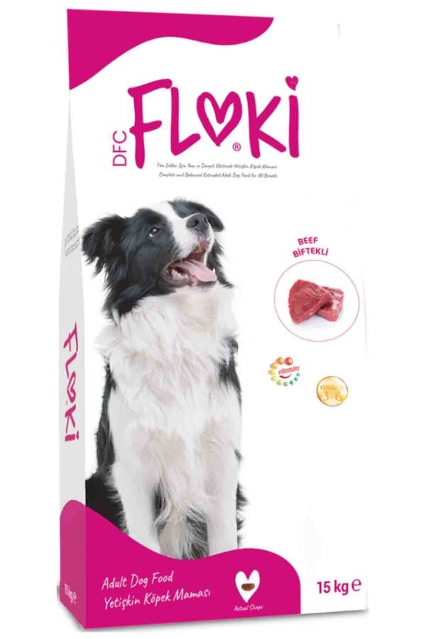 FLOKİ BİFTEKLİ KÖPEK MAMASI 15KG