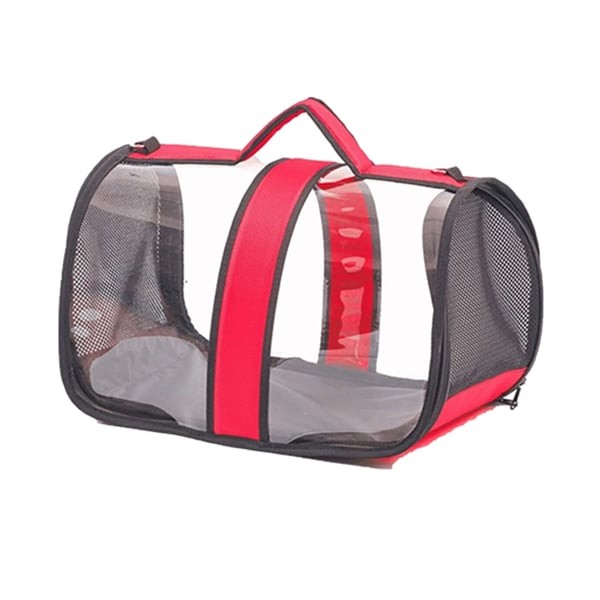 Zampa Flybag Kedi Köpek Şeffaf Taşıma Çantası Kırmızı 25x26x44 cm