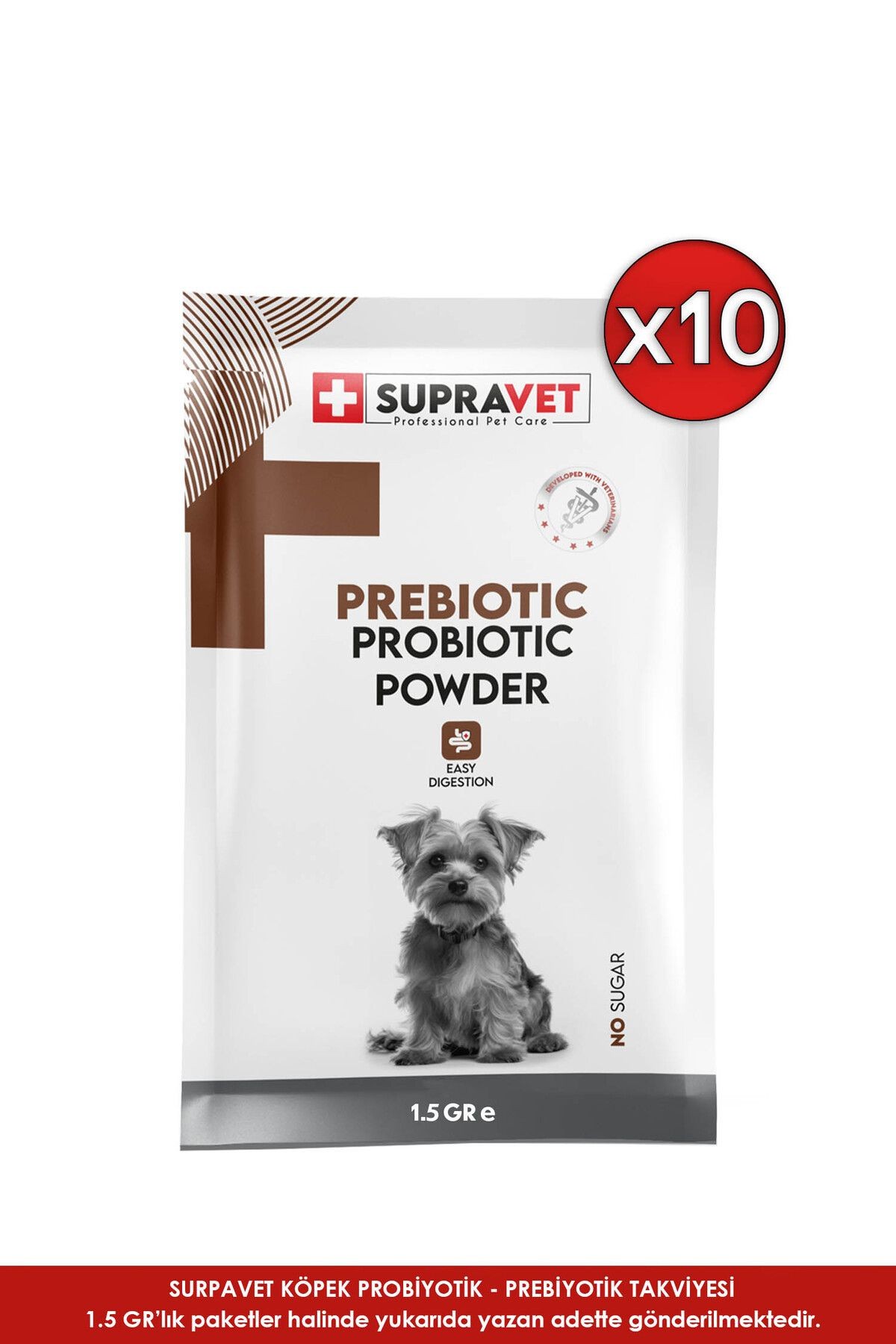 SUP039 Supravet Probiyotik, Kedi Bagisiklik Güçlendirici Toz Probiyotik + Prebiyotik Takviyesi 100 M