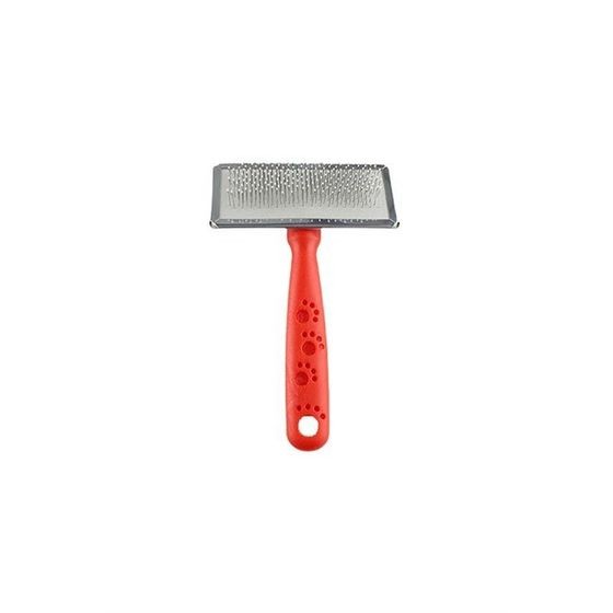Zampa Slikon Top Başlıklı Kedi ve Köpek Fırçası Medium 14x9cm, Kırmızı