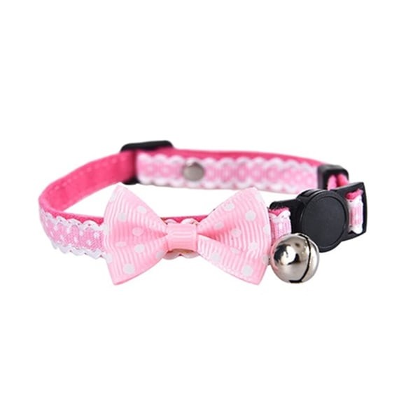 Zampa Bowty Çıngıraklı Papyonlu Kedi Boyun Tasması Pembe 1x32 Cm