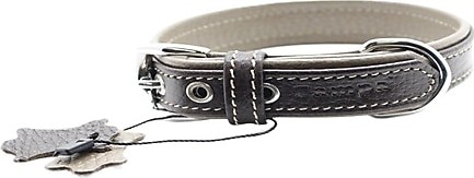 Zampa Yumuşak Dokulu Gerçek Deri Flatiron Köpek Boyun Tasması 2,5x47 cm cm, Toprak Kahverengi