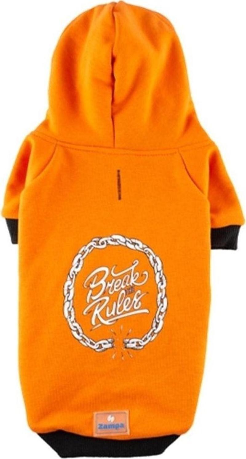 Zampa Turuncu Kapüşonlu Kedi ve Köpek Sweatshirt - S