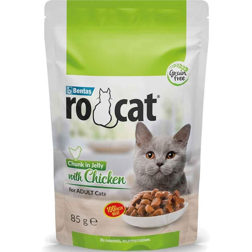 RO-CAT TAVUKLU YETİŞKİN TAVUKLU KEDİ YAŞ MAMA 85GR