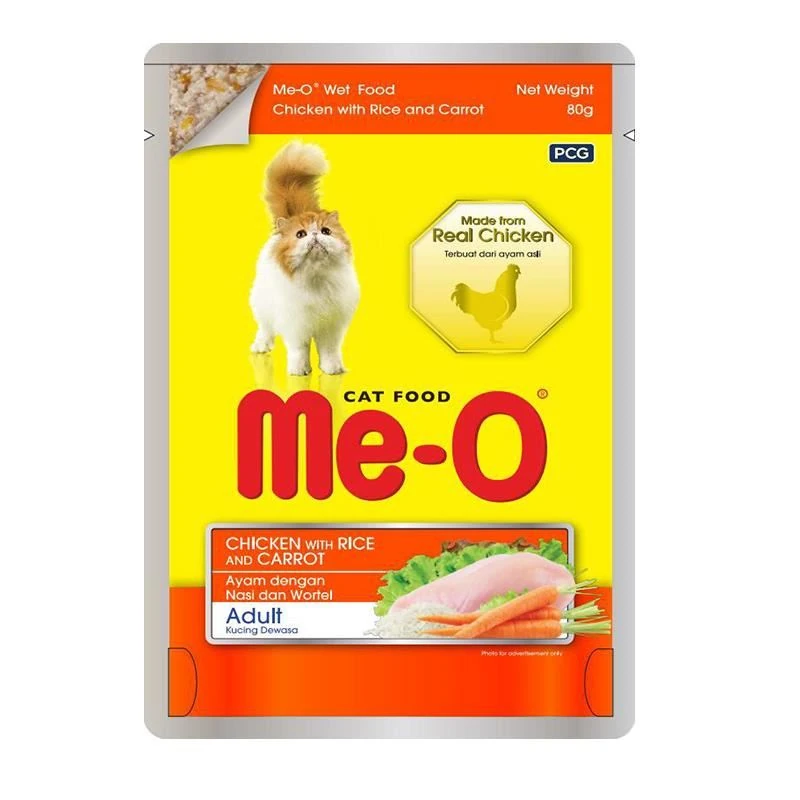 ME-O TAVUK İLE PİRİNÇ&HAVUÇ KEDİ YAŞ MAMA POUNCH 80GR