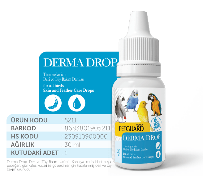 PETGUARD KUŞ VİTAMİN DERMA-SUPPORT 30ML