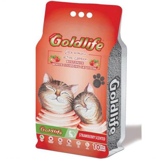 GOLD LİFE ÇİLEK KOKULU KEDİ KUMU 10LT