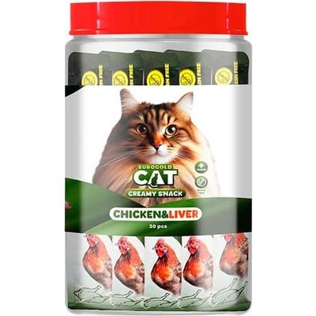 EUROGOLD CAT SIVI KEDİ ÖDÜLÜ TAVUK-CİĞER 30X15GR