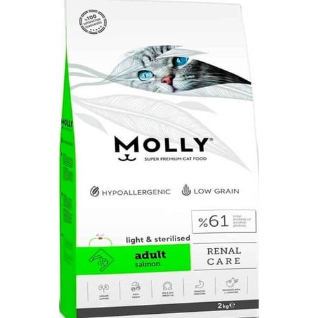 MOLLY STERİL SOMONLU KEDİ MAMASI 2KG