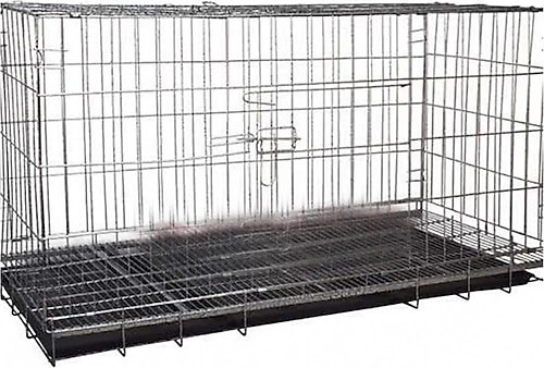 Zampa Izgaralı Üstü Açılır Köpek Kafesi Siyah 100x61x70cm