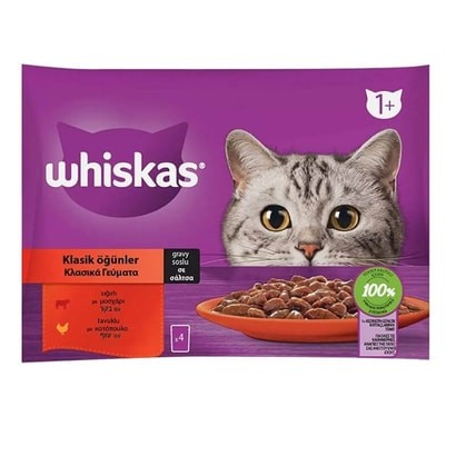 whiskas klasik öğünler 4lü yaş mama