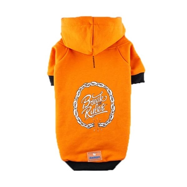 Zampa Turuncu Kapüşonlu Kedi ve Köpek Sweatshirt - XS