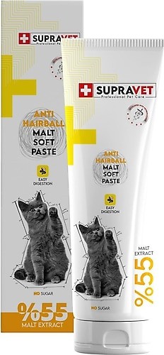 SUP005 Supravet Anti Hairball Kedi Tüy Yumağı Önleyici Malt Paste 100GR