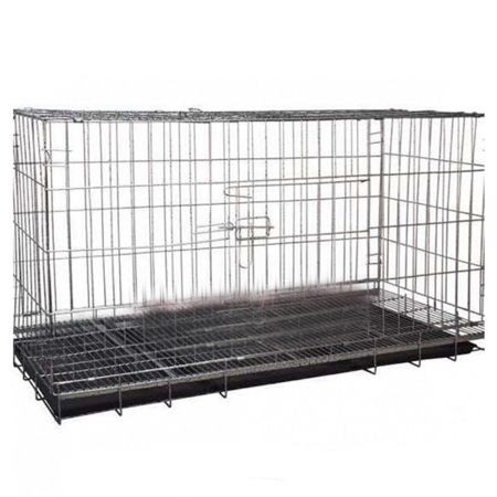 Zampa Izgaralı Üstü Açılır Köpek Kafesi Siyah 130x60x72cm
