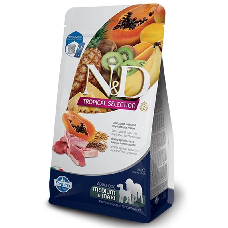N&D DOG TROPICAL SELECTION LAMB ADULT MED-MAX 10KG