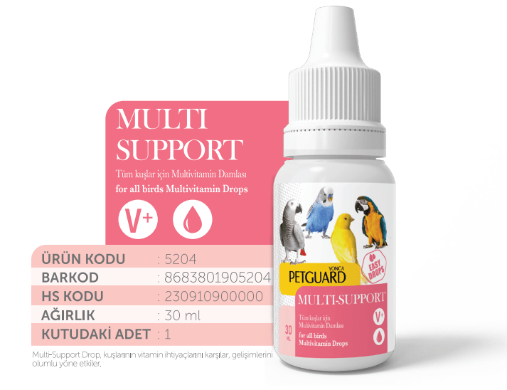 PETGUARD KUŞ VİTAMİN MULTİ-SUPPORT 30ML