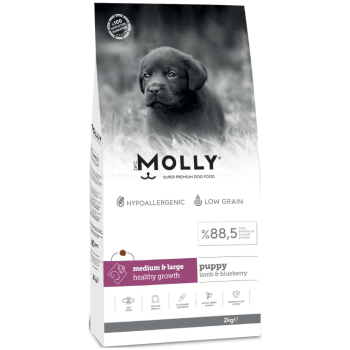 MOLLY MEDİUM&LARGE YAVRU KUZUETLİ&YABANMERSİNLİ KÖPEK MAMASI 2KG