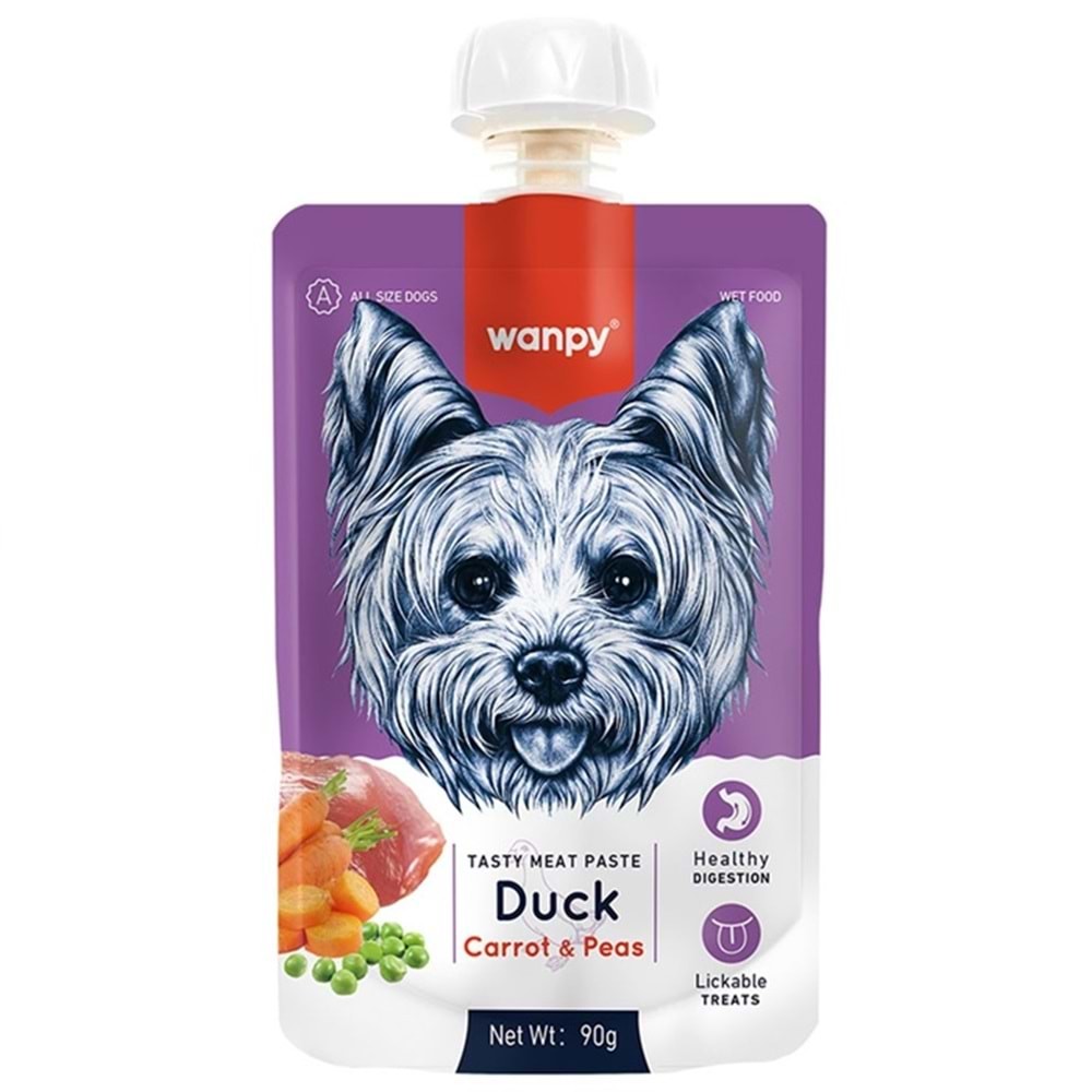 WANPY TASTY MEAT PASTE DUCK&CARROT&PEA 90GR