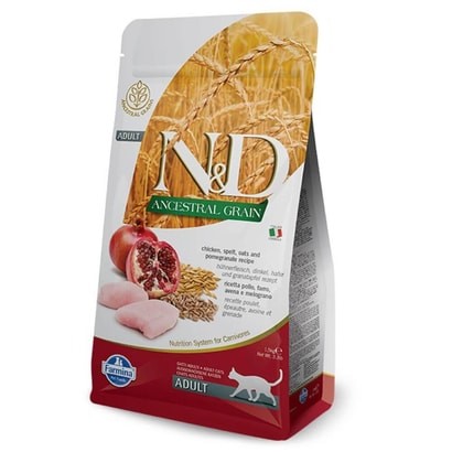 N&D ANCESTRAL GRAIN TAVUK, KILÇIKSIZ BUĞDAY, YULAF & NAR YETİŞKİN 1,5KG
