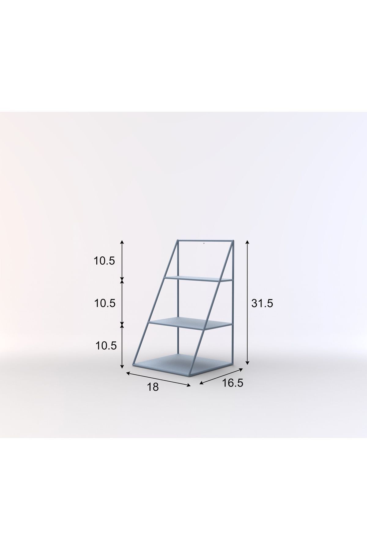 3 Katlı Mavi Piramit Metal Organizer - Çok Amaçlı Tezgah Üstü Ve Aksesuar Rafı