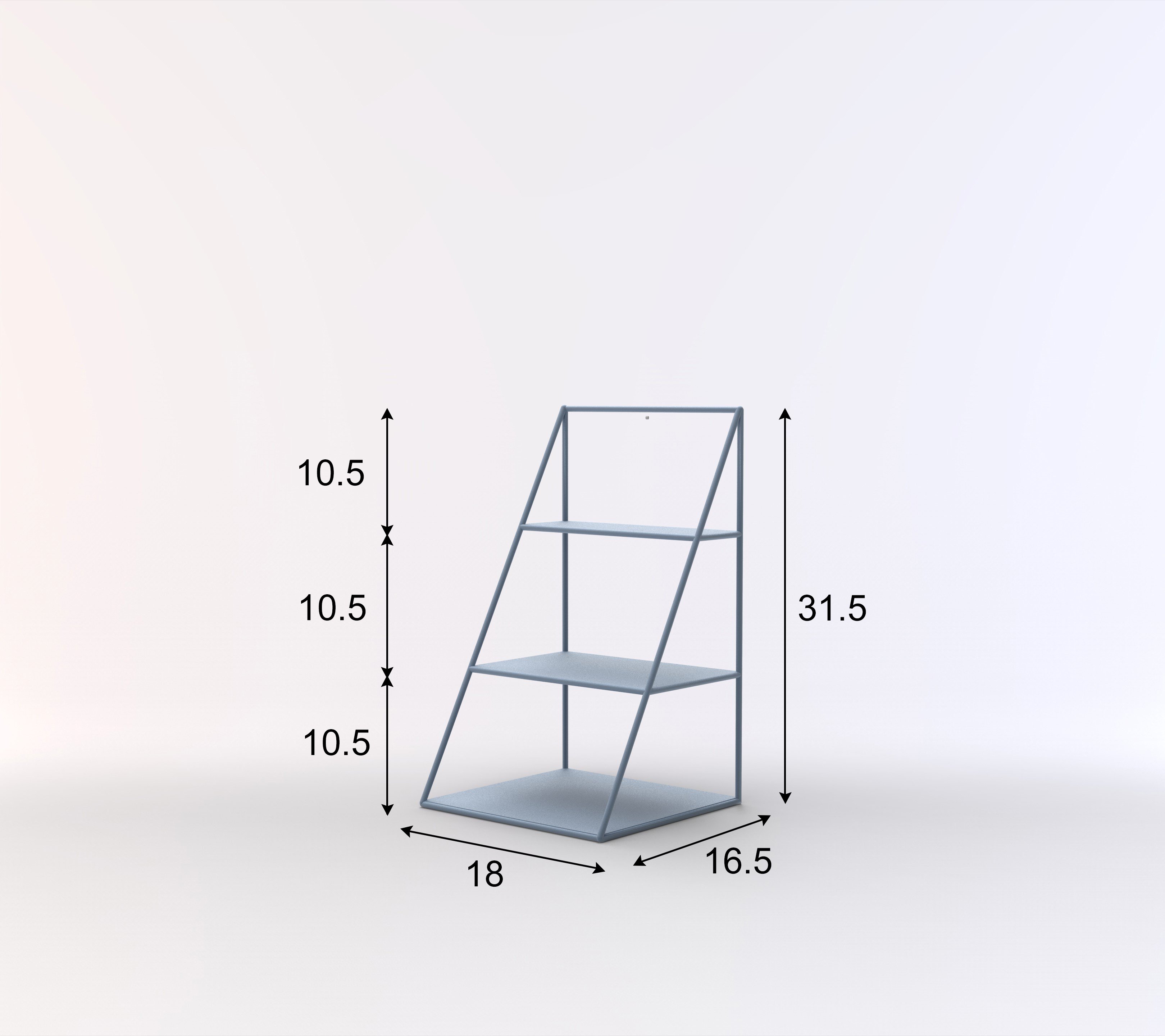 3 Katlı Mavi Piramit Metal Organizer - Çok Amaçlı Tezgah Üstü Ve Aksesuar Rafı