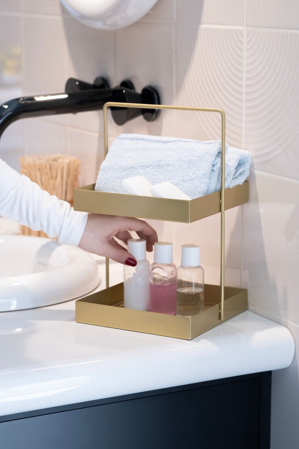 Metal Organizer - 2 Katlı Çok Amaçlı Mutfak Ve Banyo Düzenleyici