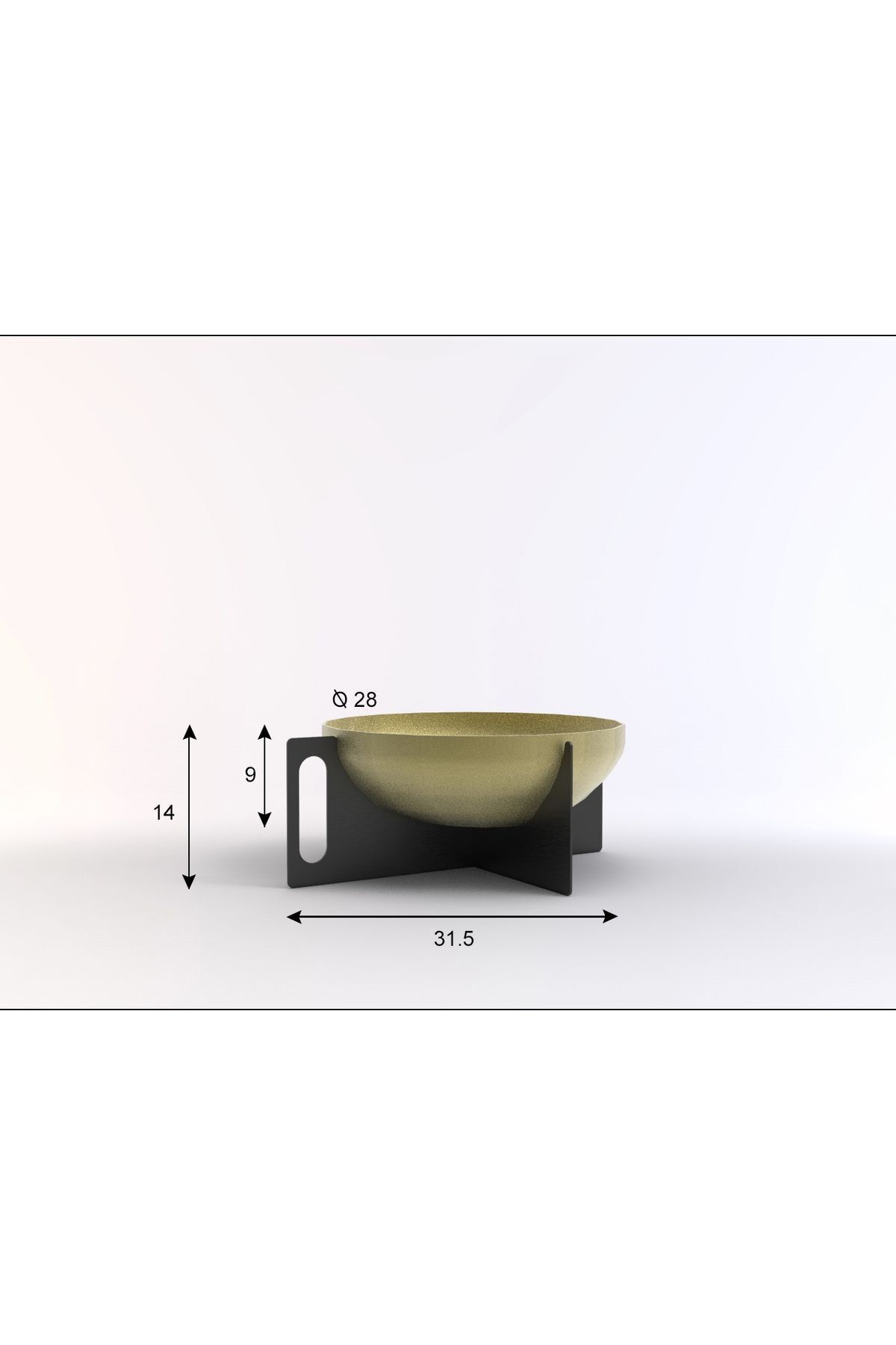 Metal Dekoratif Kase - Geometrik Ayaklı Saksı