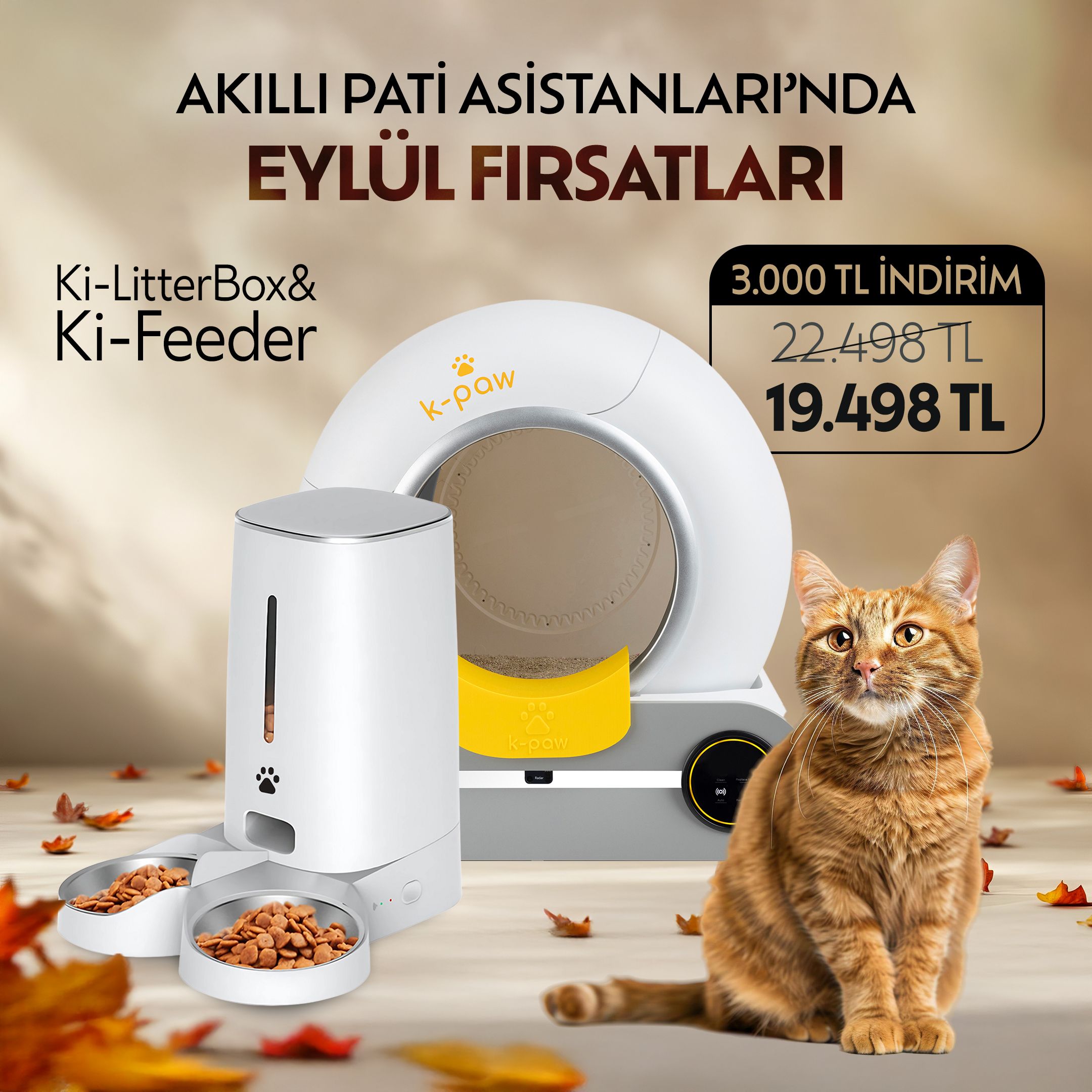 Ki-LitterBox Akıllı Kedi Tuvaleti & Ki-Feeder Akıllı Mama Kabı
