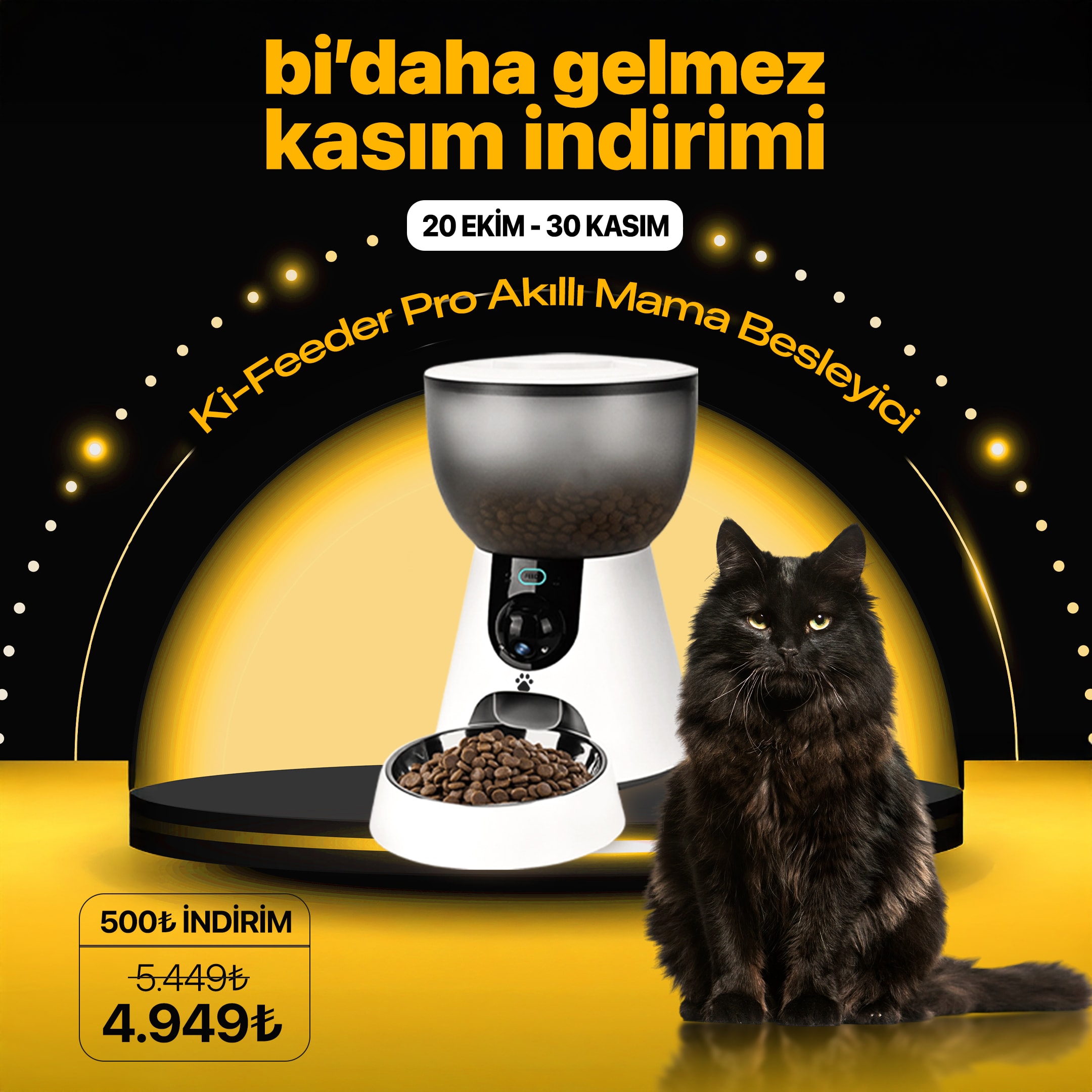 Ki-Feeder Pro Video Kameralı Sesli Mama Besleyici