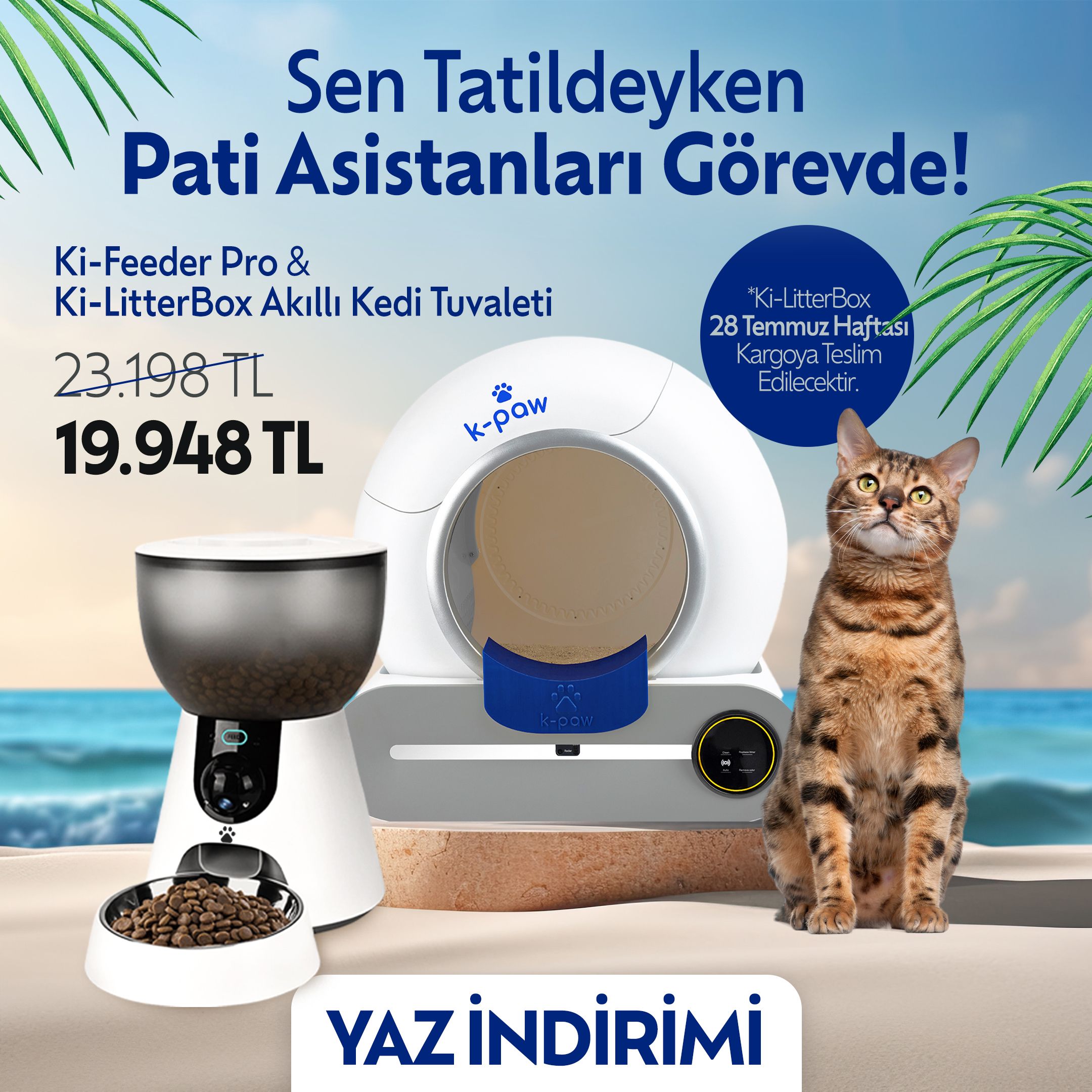 Ki-LitterBox Akıllı Kedi Tuvaleti & Ki-Feeder Pro Kameralı Mama Besleyici