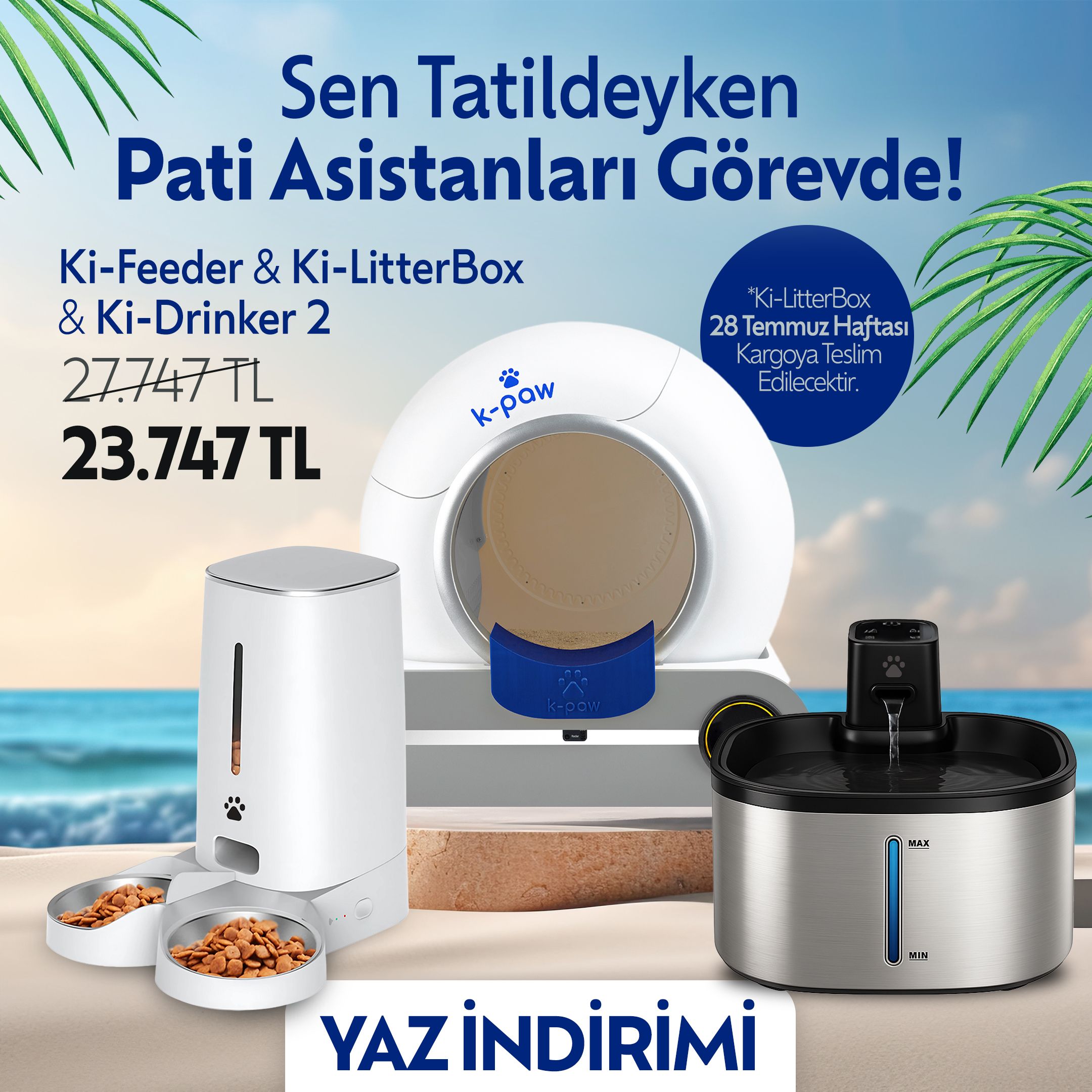 Ki-LitterBox & Ki-Drinker 2 & Ki-Feeder Akıllı Mama Kabı