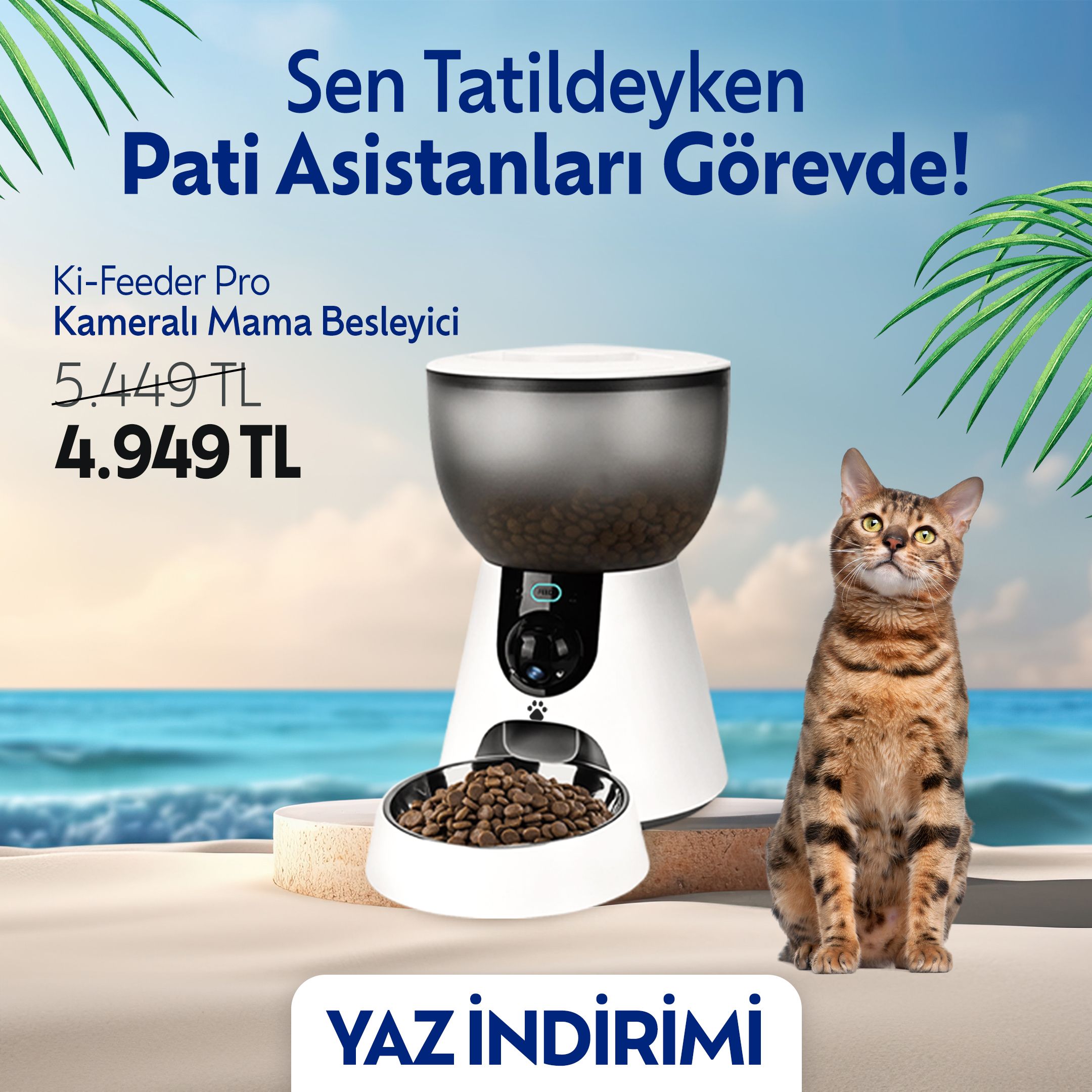 Ki-Feeder Pro Video Kameralı Sesli Mama Besleyici