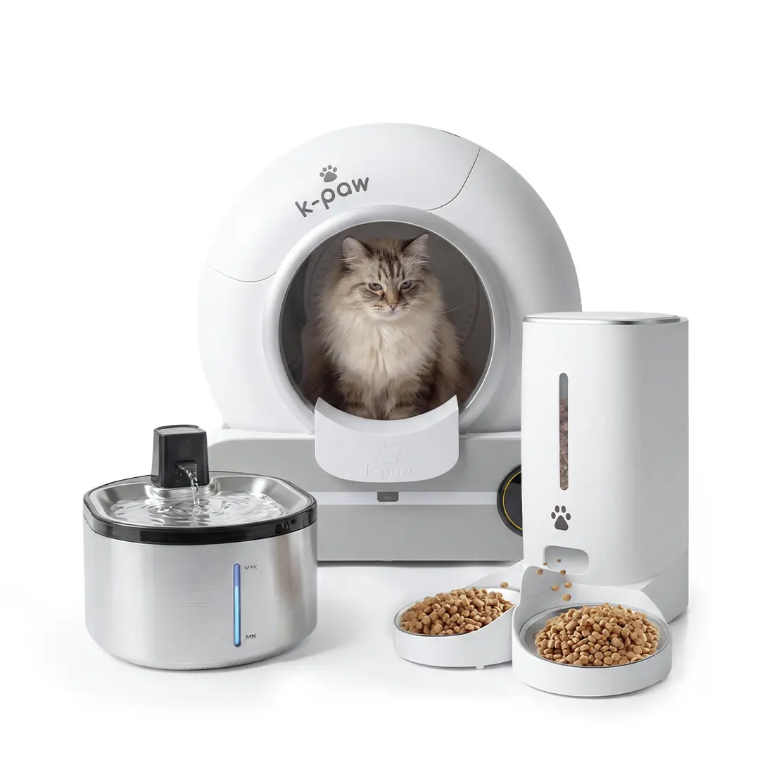 Akıllı Kedi Tuvaleti, Akıllı Su Pınarı ve Akıllı Mama Kabı Set