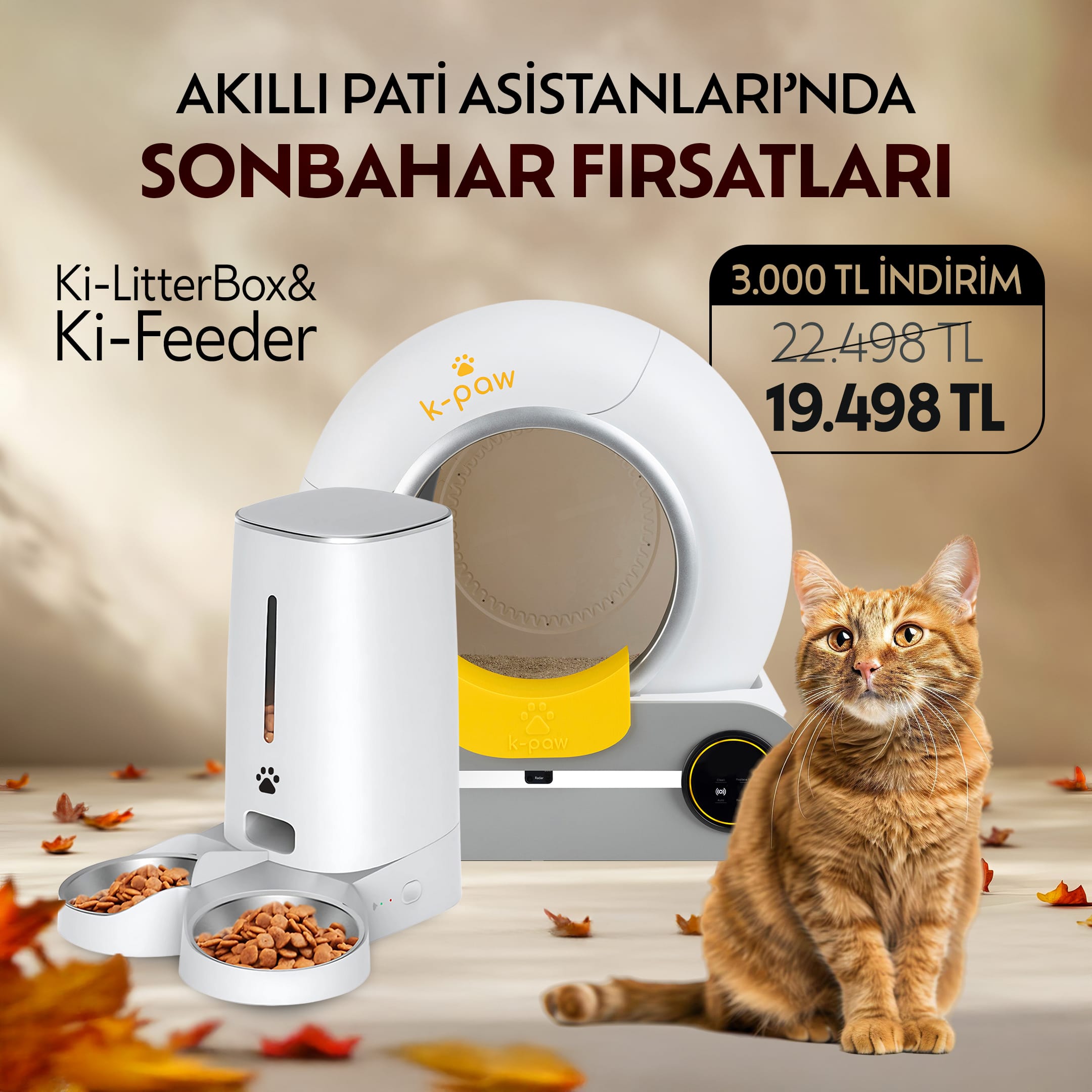 Ki-LitterBox Akıllı Kedi Tuvaleti & Ki-Feeder Akıllı Mama Kabı