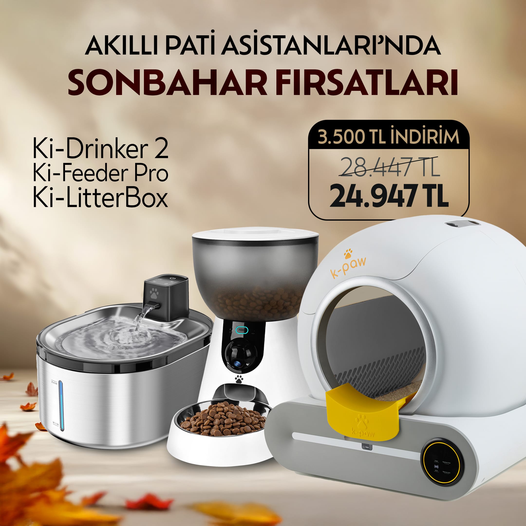 Ki-LitterBox & Ki-Drinker 2 & Ki-Feeder Pro
