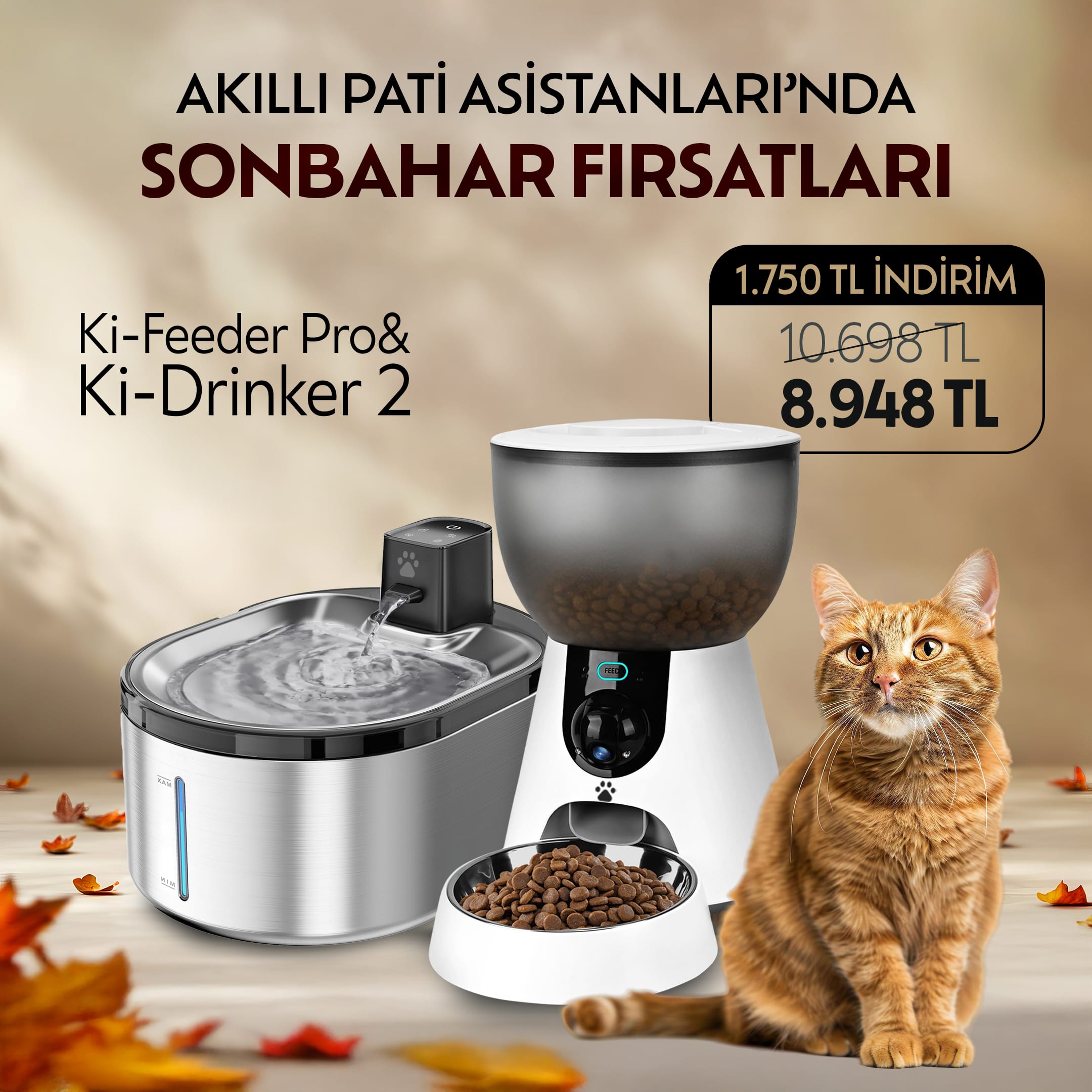 Ki-Drinker 2 & Ki-Feeder Pro Kameralı Akıllı Mama Kabı