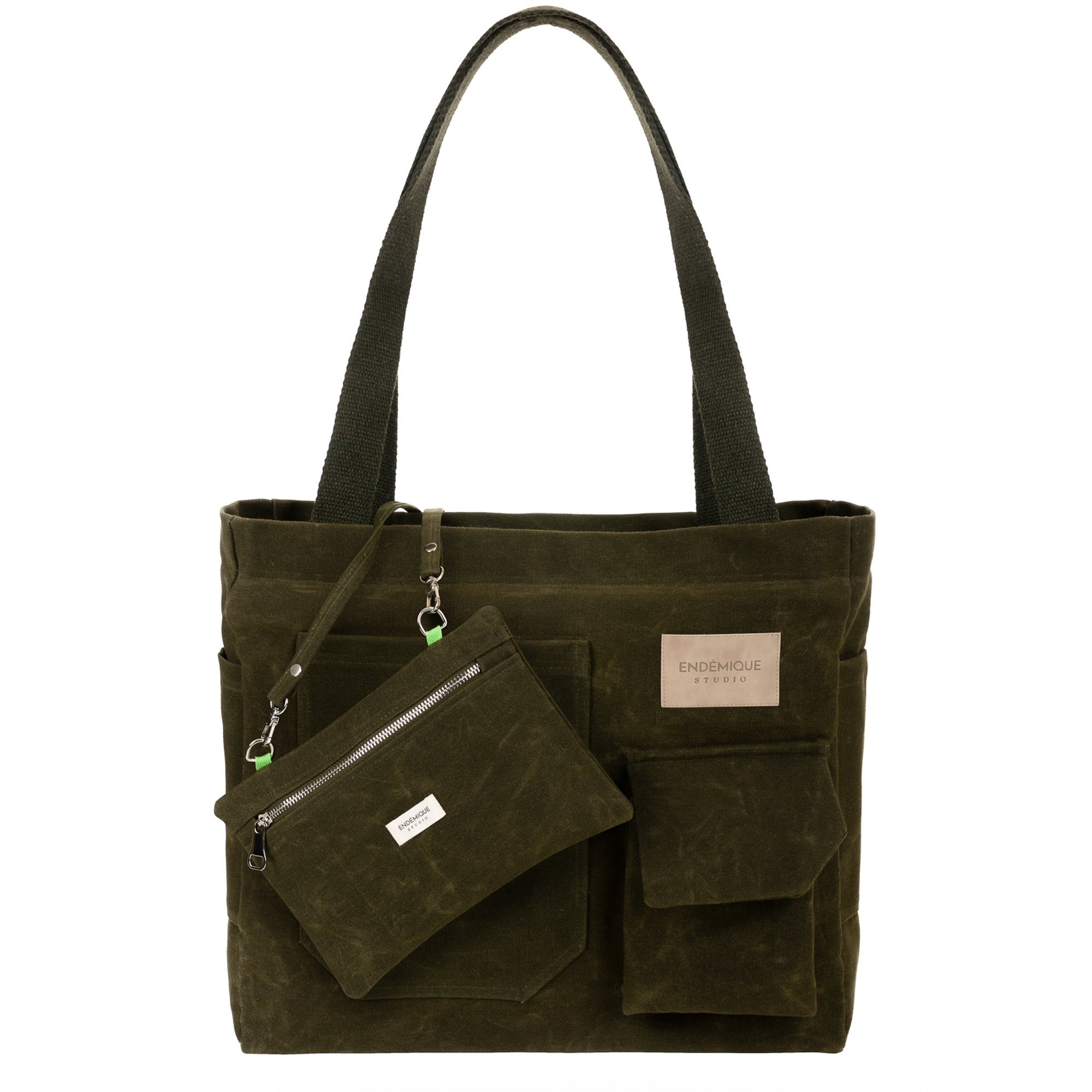 Endémique Studio La Lune Tote Bag Khaki