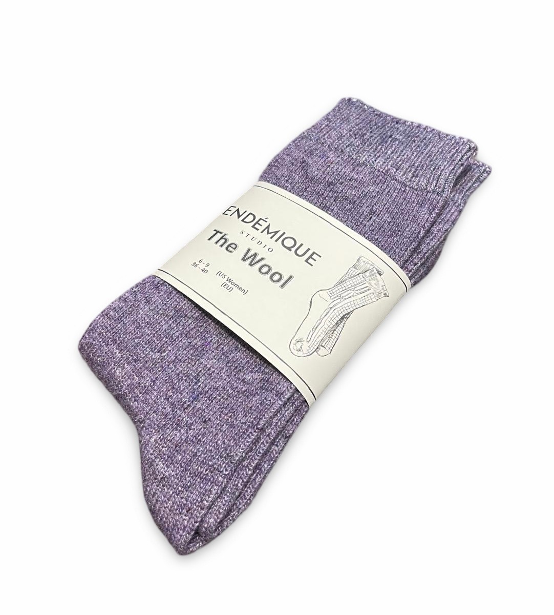 Endémique Studio The Wool Plain Lilac-Kadın Çorap