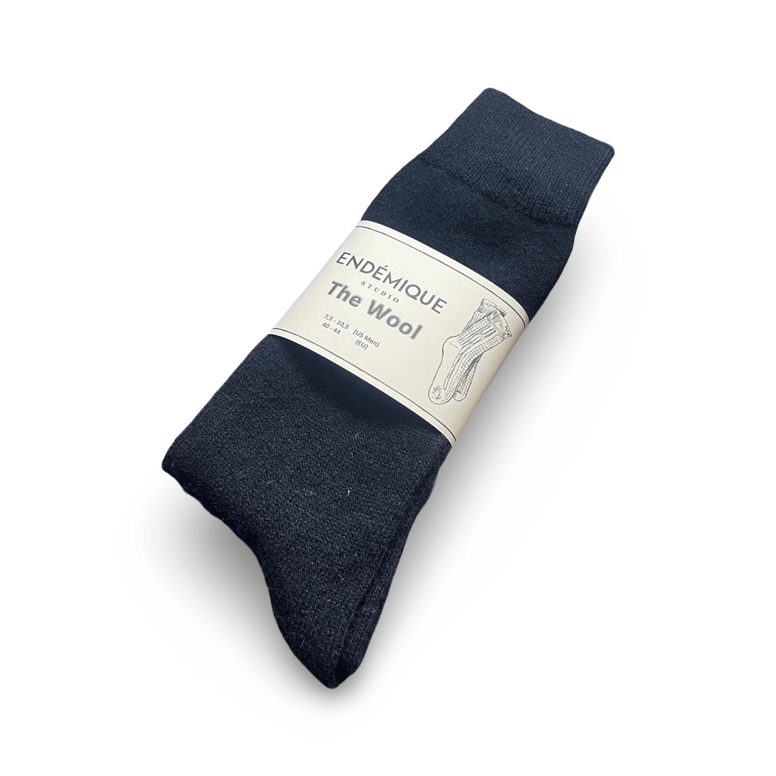 Endémique Studio The Wool Plain Navy-Erkek Çorap