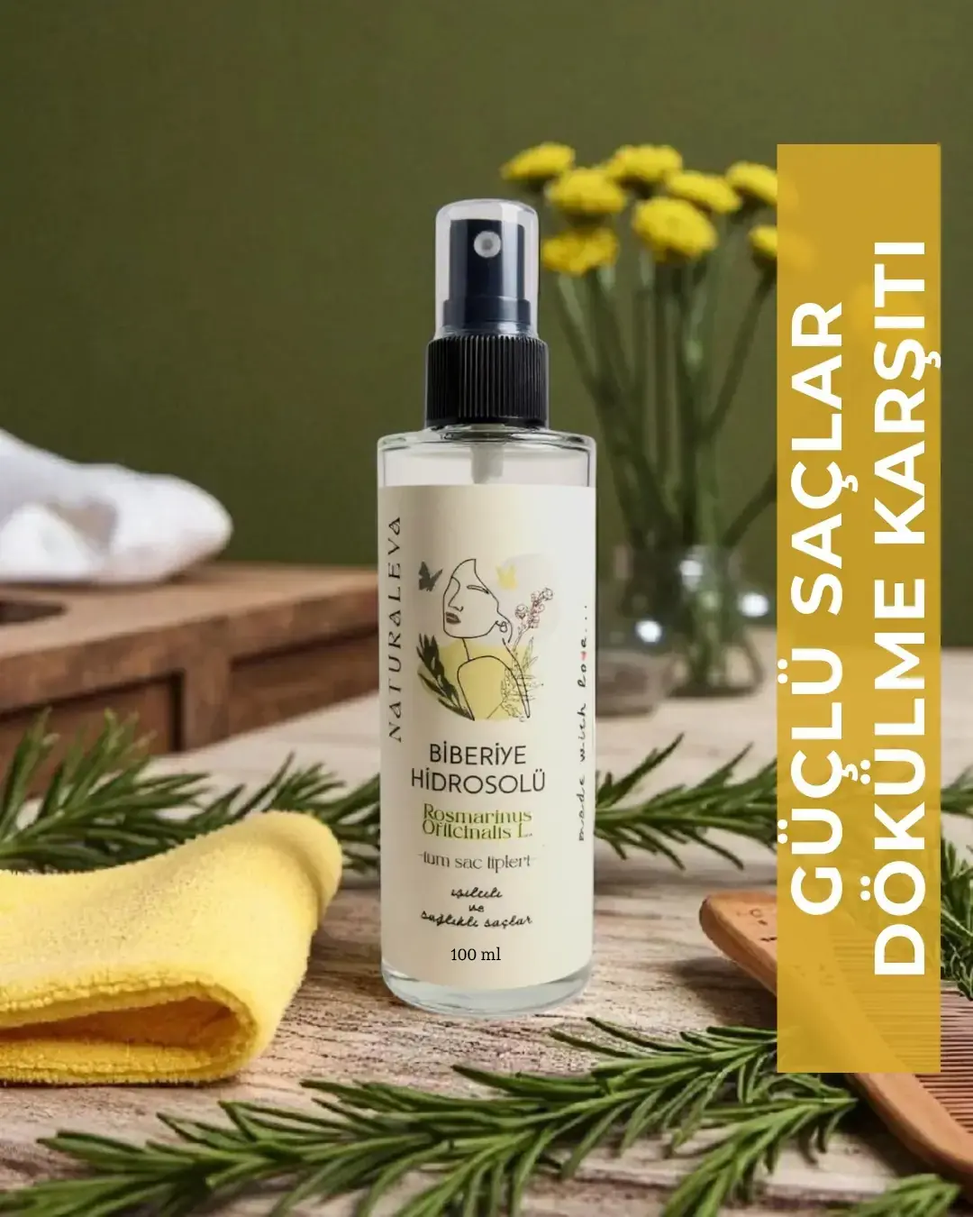 Saf Biberiye Hidrosolü (100ml)