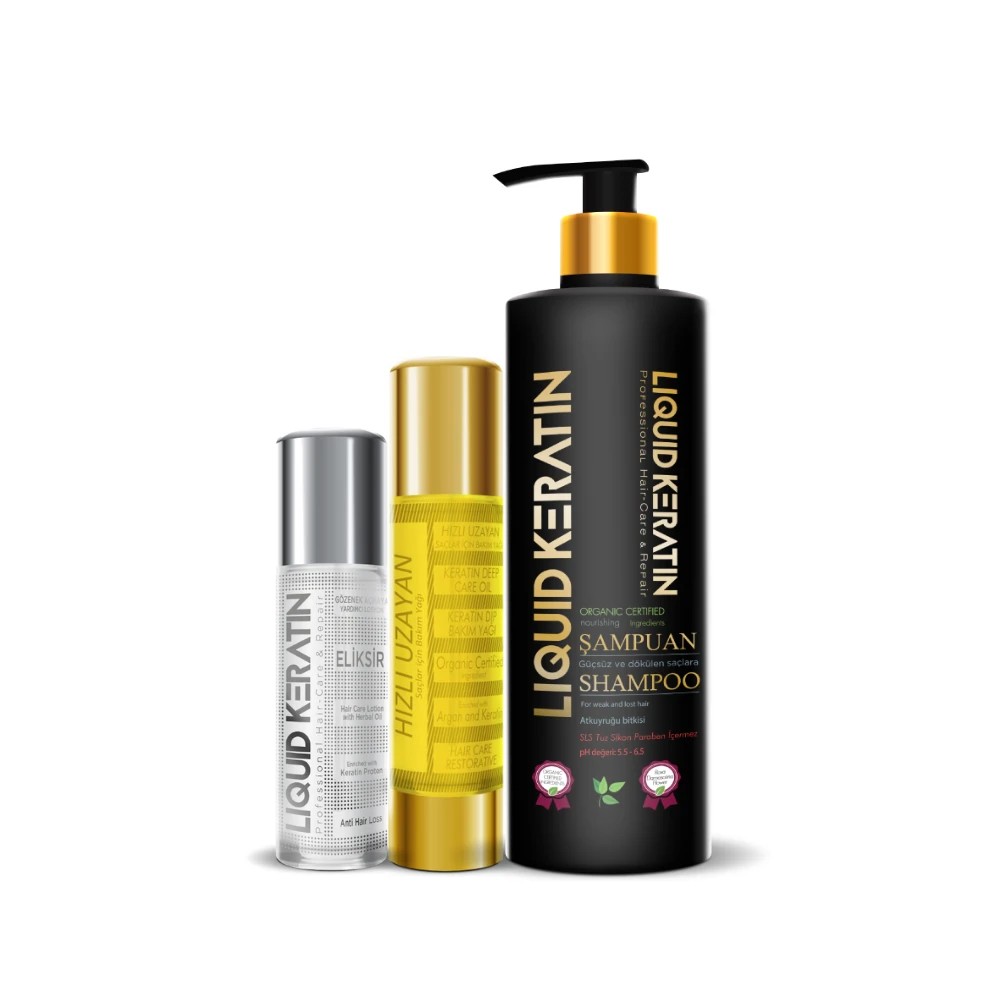 Keratin Hızlı Saç Uzatan 3'lü Set