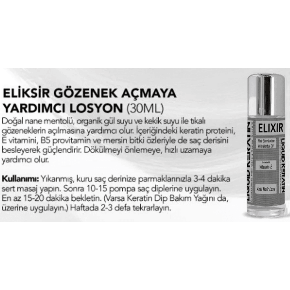 Keratin Elixir Gözenek Açıcı (30ML)