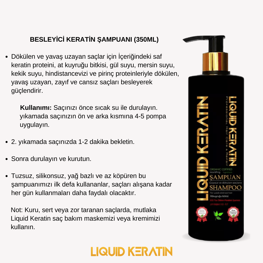 Sülfatsız Tuzsuz Besleyici Keratin Şampuanı (350ML)