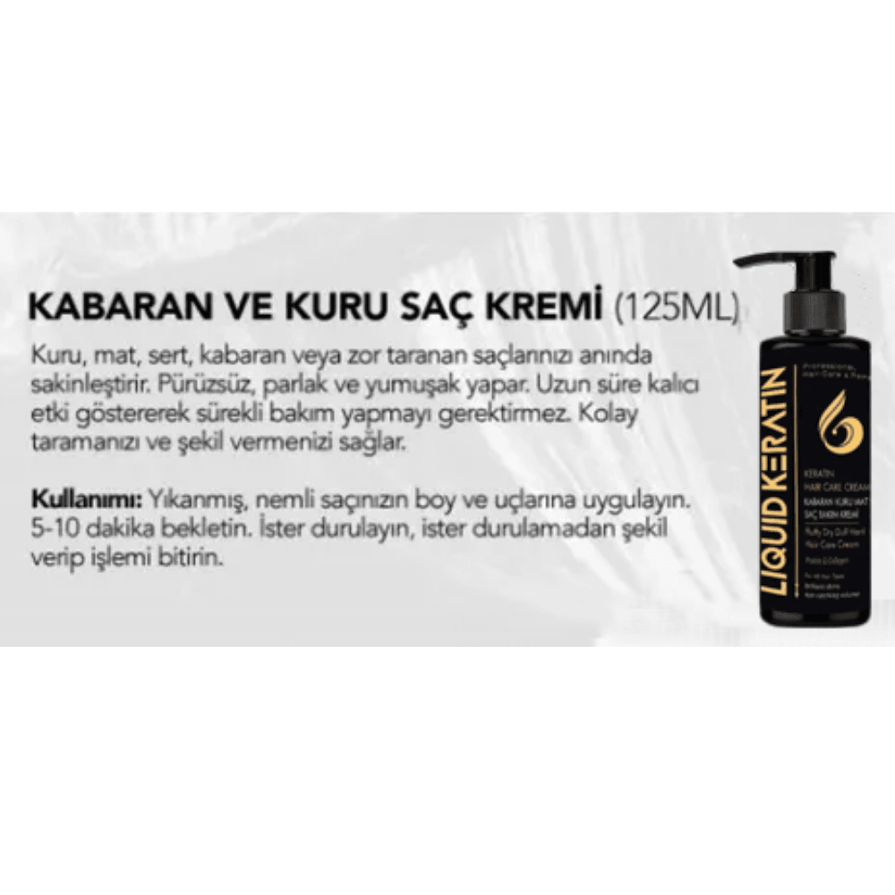 Kabaran Saçlar İçin Keratin Seti 4'lü Kuru Elektriklenen Saçlara Nemlendirici  Bakım