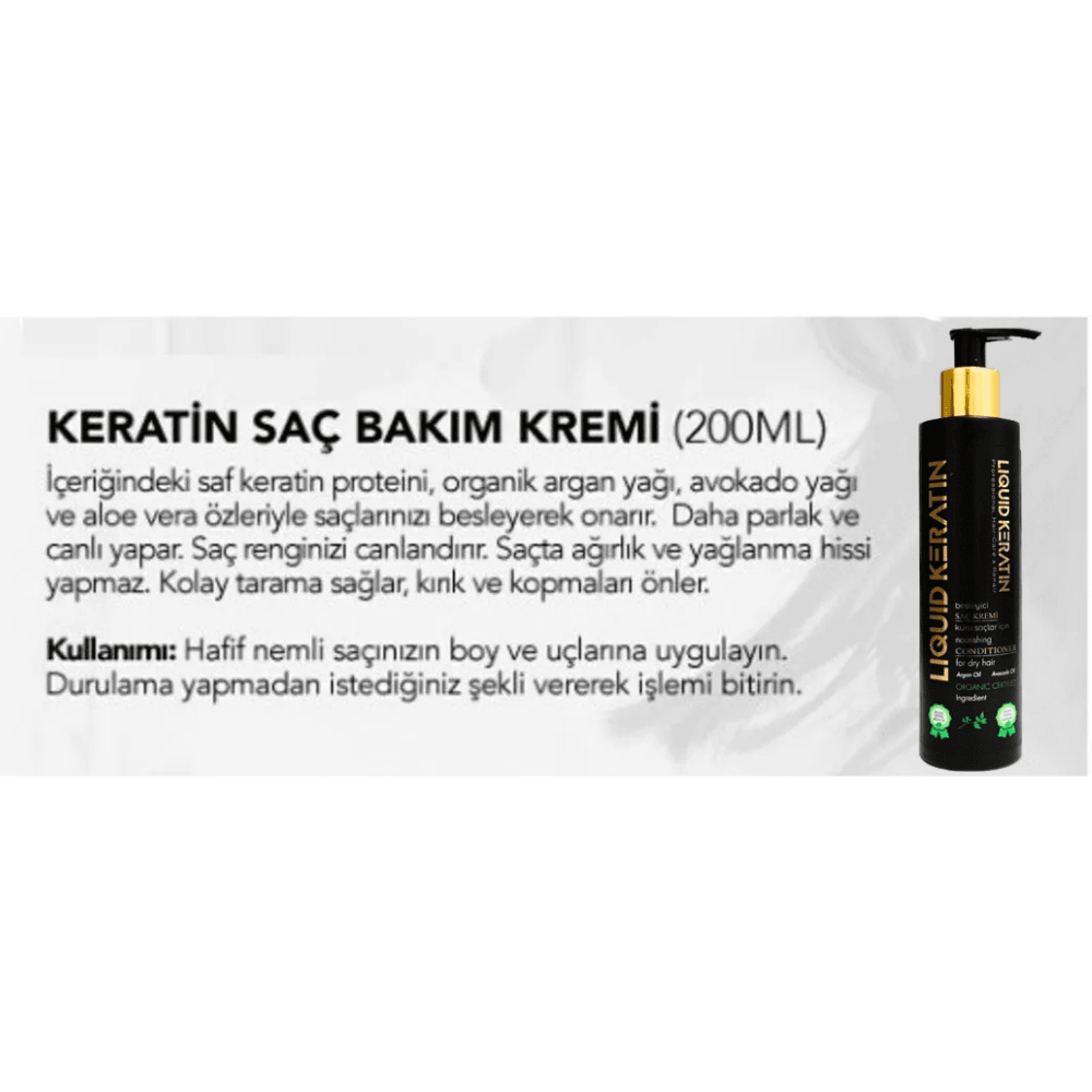 Düzleştirici Keratin Seti Brezilya Fönü 4'lü Full Set